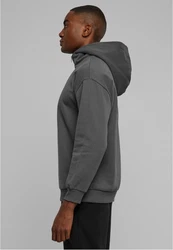 URBAN CLASSICS Kapuzenpullover Zipped High Neck Hoody Hellgrau/Dunkelgrau/Grau