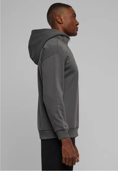 URBAN CLASSICS Kapuzenpullover Zipped High Neck Hoody Hellgrau/Dunkelgrau/Grau