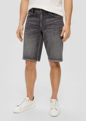 s.Oliver Stoffhose Jeans-Shorts Regular Fit Mid Rise Straight Leg Weiß/Creme/Grau
