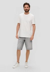 s.Oliver Stoffhose Jeans-Shorts Regular Fit Mid Rise Straight Leg Grau/Weiß/Creme