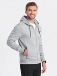 OMBRE Herren Hoodie Kapuzensweatshirt Grau/Hellgrau/Silber