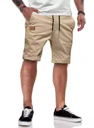 Chinoshorts Kurze Hosen Herren Shorts Herren Sommer Baumwolle (Shorts, shorts) in Unifarbe