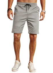 JMIERR Chinoshorts Kurze Hosen Herren Shorts Sommer Unifarbe Khaki/Grau/Hellgrau/Beige
