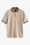 Next Polohemd mit elegantem Kragen Braun/Khaki/Beige Next Polohemd mit elegantem Kragen Braun/Khaki/Beige