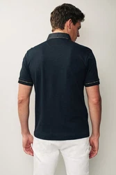 Next Polohemd mit elegantem Kragen Schwarz/Dunkelblau/Grau