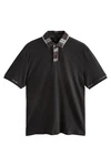 Next Polohemd mit elegantem Kragen Schwarz/Beige