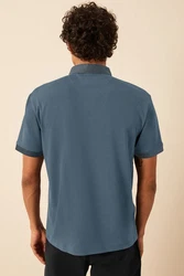 Next Polohemd mit elegantem Kragen Grau/Blau/Hellblau/Türkis