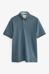Next Polohemd mit elegantem Kragen Grau/Blau/Hellblau/Türkis