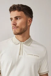Next Polohemd mit elegantem Kragen Weiß/Creme/Khaki/Beige