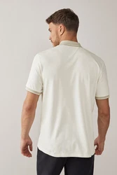 Next Polohemd mit elegantem Kragen Weiß/Creme/Khaki/Beige