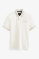 Next Polohemd mit elegantem Kragen Weiß/Creme/Khaki/Beige