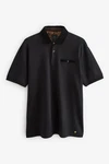 Next Polohemd mit elegantem Kragen Schwarz/Grau