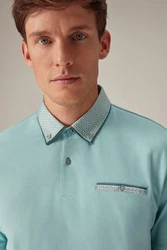 Next Polohemd mit elegantem Kragen Grün/Blau/Türkis