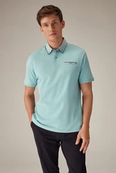 Next Polohemd mit elegantem Kragen Grün/Blau/Türkis