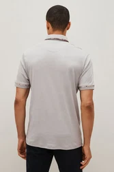 Next Polohemd mit elegantem Kragen Grau/Khaki/Braun/Beige