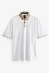 Next Polohemd mit elegantem Kragen Weiß/Dunkelblau/Creme/Gelb/Gold Next Polohemd mit elegantem Kragen Weiß/Dunkelblau/Creme/Gelb/Gold