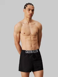 Calvin Klein Swimwear Badeshorts SHORT WB mit Logobund Schwarz/Dunkelrot/Rot/Beige
