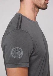 CAMP DAVID T-Shirt mit Logo-Bestickung Dunkelgrau/Grau/Hellgrau