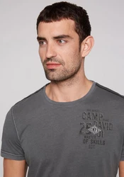 CAMP DAVID T-Shirt mit Logo-Bestickung Dunkelgrau/Grau/Hellgrau