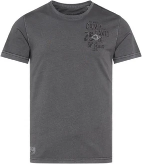 CAMP DAVID T-Shirt mit Logo-Bestickung Dunkelgrau/Grau/Hellgrau