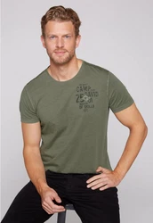 CAMP DAVID T-Shirt mit Logo-Bestickung Dunkelgrün