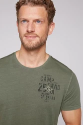 CAMP DAVID T-Shirt mit Logo-Bestickung Dunkelgrün