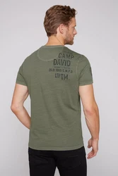 CAMP DAVID T-Shirt mit Logo-Bestickung Dunkelgrün