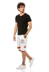 RedBridge Sweatshorts Nasa Motiv Creme/Orange/Weiß/Beige/Grün