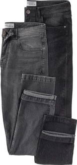 HENSON&HENSON Stretch-Jeans 2er-Pack Dunkelgrau/Grau/Dunkelblau/Schwarz