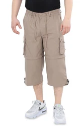 Ben Creek Cargobermudas QM7 3/4 Zip-Off Capri Bermuda Khaki/Beige