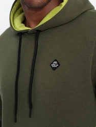 OMBRE Kapuzensweatshirt mit Reißverschlusstasche Dunkelgrün/Khaki