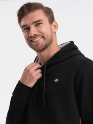 OMBRE Kapuzensweatshirt mit Reißverschlusstasche Schwarz/Grau/Dunkelgrau/Hellblau