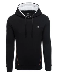 OMBRE Kapuzensweatshirt mit Reißverschlusstasche Schwarz/Grau/Dunkelgrau/Hellblau