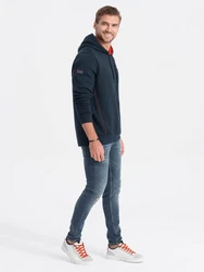 OMBRE Kapuzensweatshirt mit Reißverschlusstasche navy blue