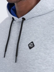 OMBRE Kapuzensweatshirt mit Reißverschlusstasche Blau/Grau/Hellblau