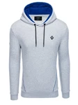 OMBRE Kapuzensweatshirt mit Reißverschlusstasche Blau/Grau/Hellblau