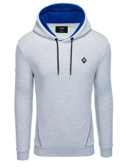 OMBRE Kapuzensweatshirt mit Reißverschlusstasche Blau/Grau/Hellblau OMBRE Kapuzensweatshirt mit Reißverschlusstasche Blau/Grau/Hellblau