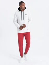 OMBRE Kapuzensweatshirt mit Reißverschlusstasche Weiß/Schwarz/Creme