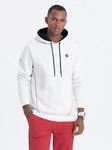 OMBRE Kapuzensweatshirt mit Reißverschlusstasche Weiß/Schwarz/Creme
