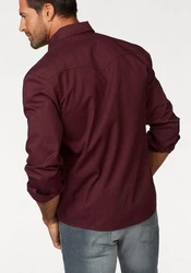 Arizona Langarmhemd Western-Stil Dunkelrot/Bordeaux