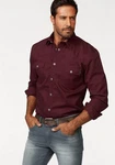 Arizona Langarmhemd Western-Stil Dunkelrot/Bordeaux