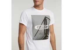 G-STAR T-Shirt HQ oldskool logo lash r t Schwarz/Weiß