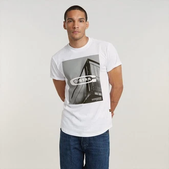 G-STAR T-Shirt HQ oldskool logo lash r t Schwarz/Weiß