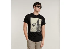 G-STAR T-Shirt HQ oldskool logo lash r t Schwarz/Creme