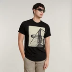 G-STAR T-Shirt HQ oldskool logo lash r t Schwarz/Creme