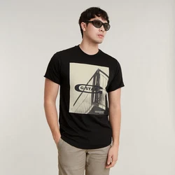 G-STAR T-Shirt HQ oldskool logo lash r t Schwarz/Creme