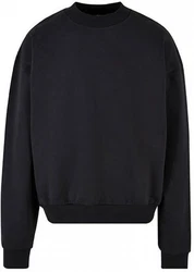 Build Your Brand Sweatshirt Ultra Heavy Crewneck Herrenpulli Schwarz/Dunkelblau/Dunkelgrau