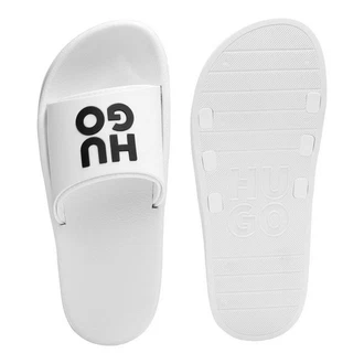 HUGO Nil Slid Badepantolette Weiß/Lila