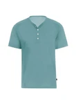 Trigema T-Shirt mit Knopfleiste DELUXE Grün/Hellblau/Türkis