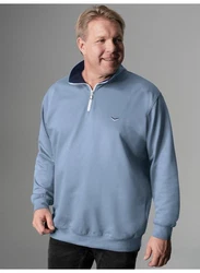 Trigema Sweatshirt mit Kragen und Reißverschluss 